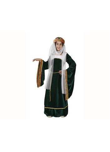 Disfraz dama medieval verde T3-4 - Disfraces Ducaval