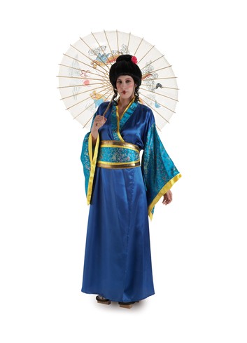 Disfraz de Geisha azul