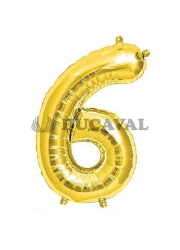 Globo número 6 dorado 45cm