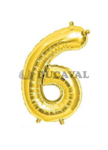 Globo número 6 dorado 45cm