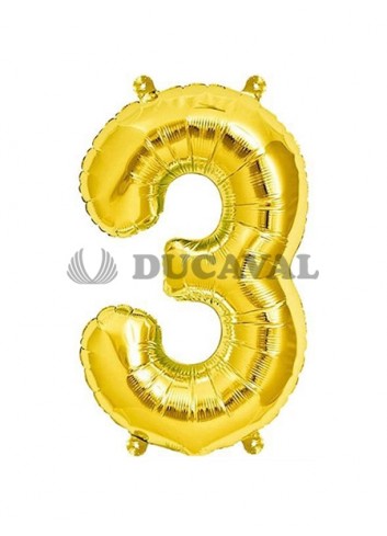 Globo número 3 dorado 45cm