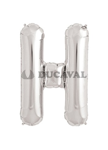 Globo foil letra U plata 86cm.