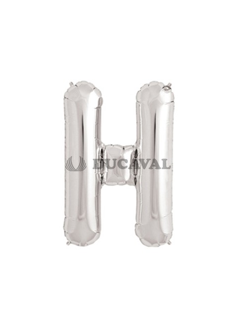 Globo foil letra U plata 86cm.
