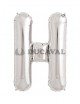 Globo foil letra U plata 86cm.