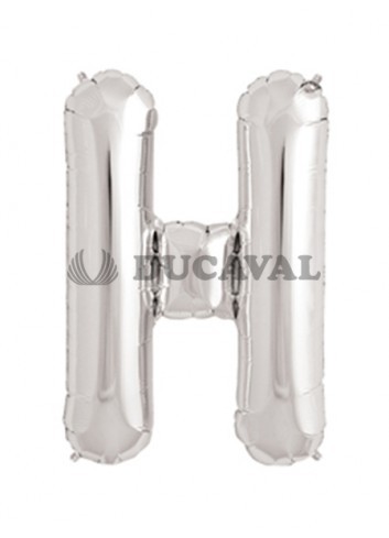 Globo foil letra U plata 86cm.