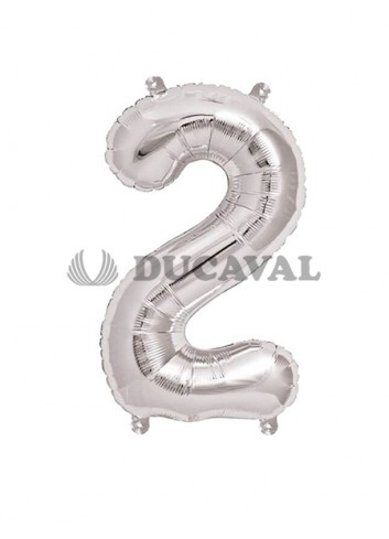 Globo número 2 plata 45cm | DUCAVAL | Envíos 24/48h