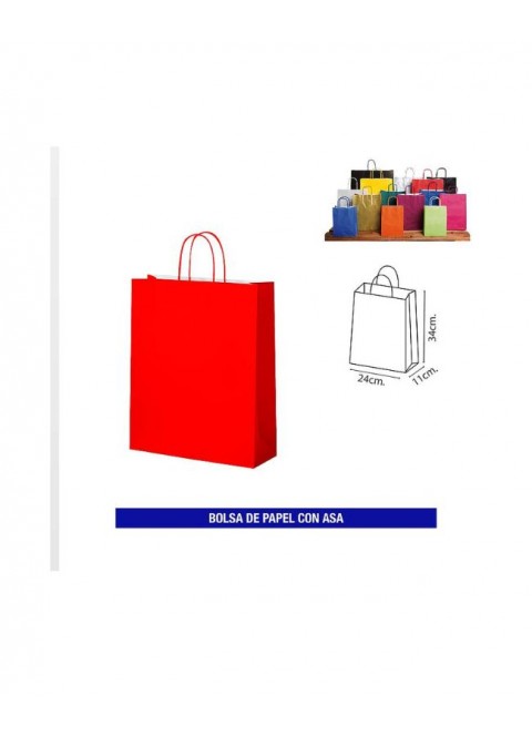 Bolsas papel rojo 24x34 | Ducaval | Envios 24/48 horas