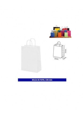 Bolsas papel c/ asa 24x34 blanco | Ducaval | Envíos 24/48 horas