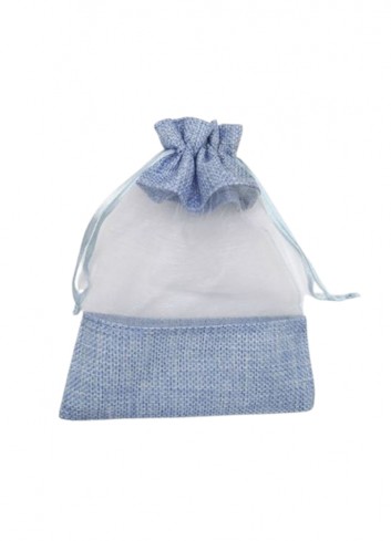 Bolsa organza franja transparente azul 3 pzs | Ducaval | Envías 24/48 horas 