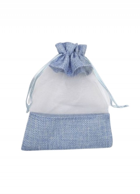 Bolsa organza franja transparente azul 3 pzs | Ducaval | Envías 24/48 horas 