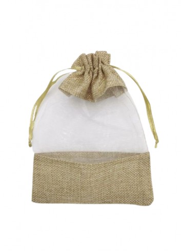 Bolsa organza franja transparente marrón 3 pzs | Ducaval | Envías 24/48 horas 