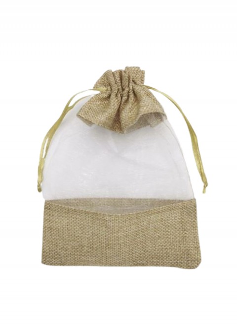 Bolsa organza franja transparente marrón 3 pzs | Ducaval | Envías 24/48 horas 