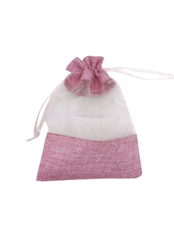 Bolsa organza franja transparente rosa 3 pzs | Ducaval | Envíos 24/48 horas 