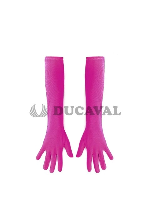Guantes largos fucsia
