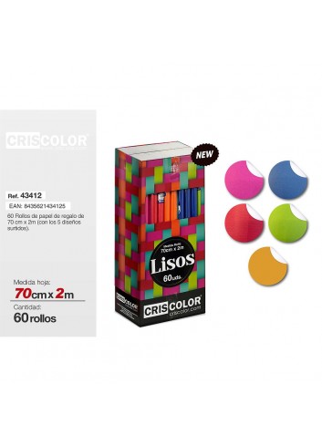   Pepel regalo colores lisos 70 cm x 2 m | Ducaval | Envías 24/48 horas 