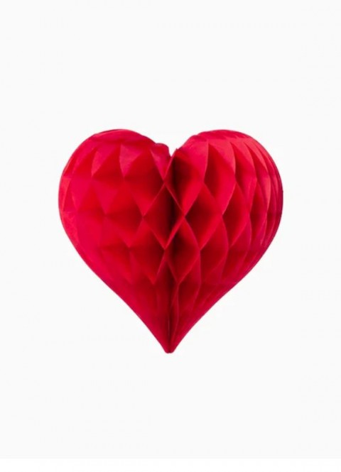 Honeycomb corazon 25cm papel rojo | Ducaval | Envías 24/48 horas 