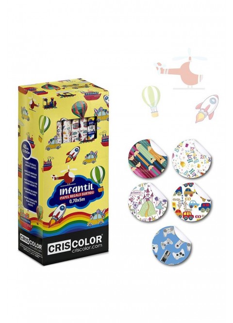Papel regalo 70 cm x 5 m infantil decorado | Ducaval | Envías 24/48 horas 