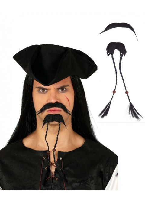 Bigote y perlilla Pirata  | Ducaval | Envías 24/48 horas 
