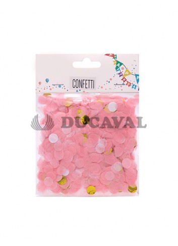 Confetti rosa y oro 10g - Disfraces Ducaval