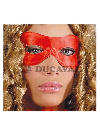 Antifaz pierrot seda rojo - Disfraces Ducaval