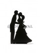 Pareja de boda beso de metal negro 18cm