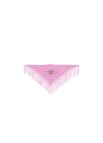 Mantón pequeño bordado rosa | Ducaval | Envíos 24/48 horas