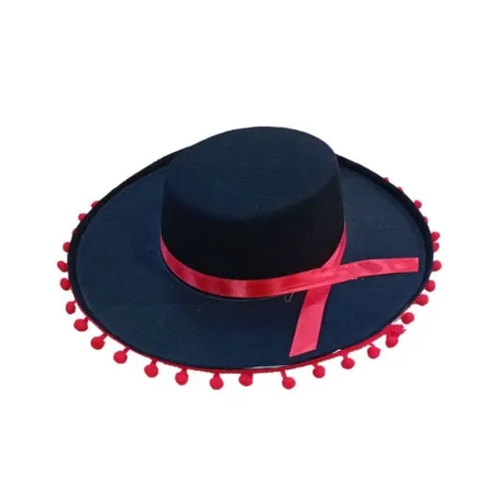 Sombrero cordobes borlas rojas infantil | Ducaval | Envíos 24/48 horas
