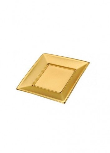 Plato cuadrado dorado 17cm | Ducaval | Envías 24/48 horas 