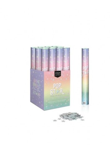 Cañon confeti estrellas iriscente 40cm | Ducaval | Envías 24/48 horas 