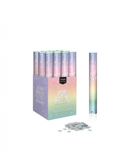 Cañon confeti estrellas iriscente 40cm | Ducaval | Envías 24/48 horas 