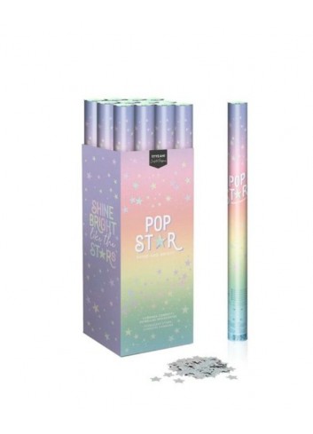 Cañon confeti estrellas iriscente 60cm | Ducaval | Envías 24/48 horas 