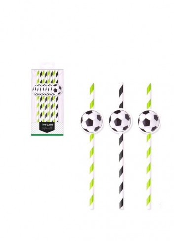 Pajitas de Futbol 20cm 8u | Ducaval | Envías 24/48 horas 