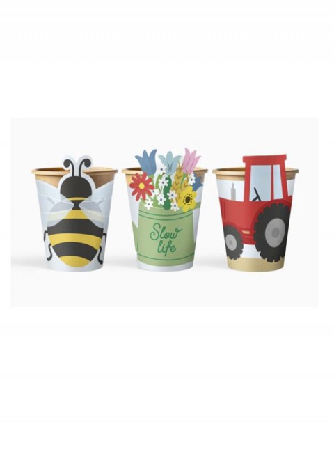 Vaso cartón funda granja 270cc 6 und | Ducaval | Envías 24/48 horas 