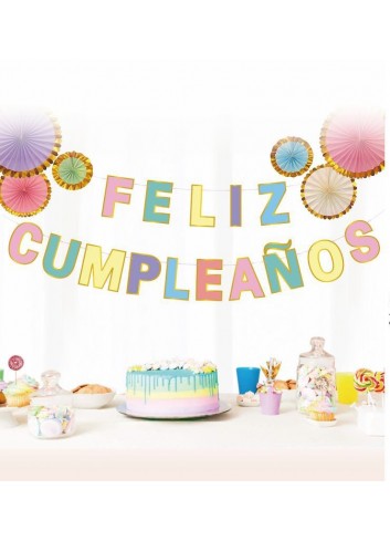 Guirnalda Feliz Cumpleaños macaron | Ducaval | Envías 24/48 horas 