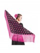Mantón negro lunares fucsia | Ducaval | Envíos 24/48 horas