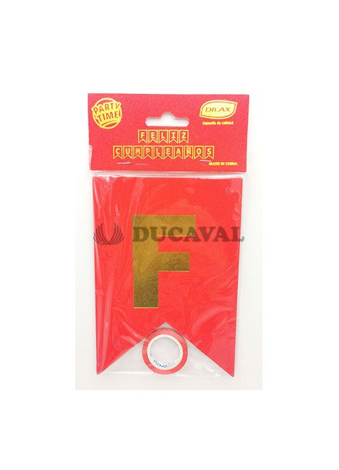 Guirnalda feliz cumpleaños purpurina roja