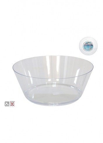 Bowl plastico redondo transparente 25,5x10,5cm | Ducaval | Envías 24/48 horas 
