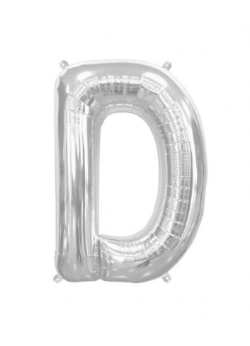 Globo foil letra D plata | Ducaval | Envíos 24/48h