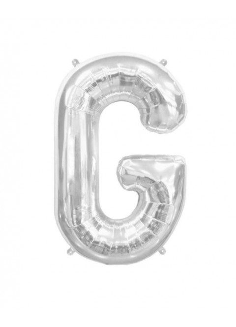 Globo foil letra G plata | Ducaval | Envíos 24/48h