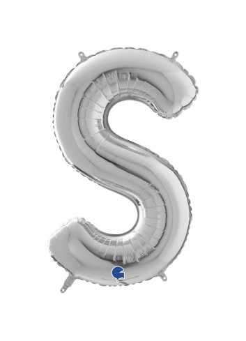 Globo foil letra S plata 86cm. | Ducaval | Envíos 24/48 horas