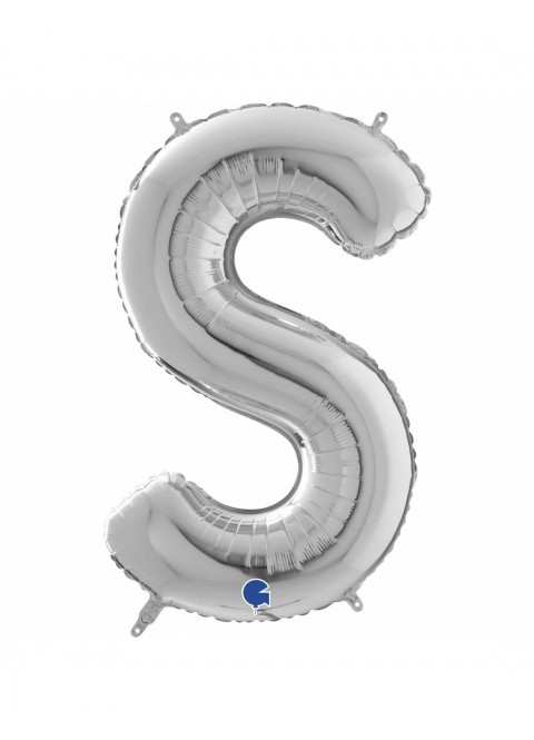Globo foil letra S plata 86cm. | Ducaval | Envíos 24/48 horas