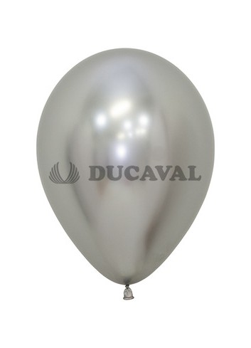 Globo látex plata reflex 12.50cm (50 unidades) - Disfraces Ducval envios 24/48 horas