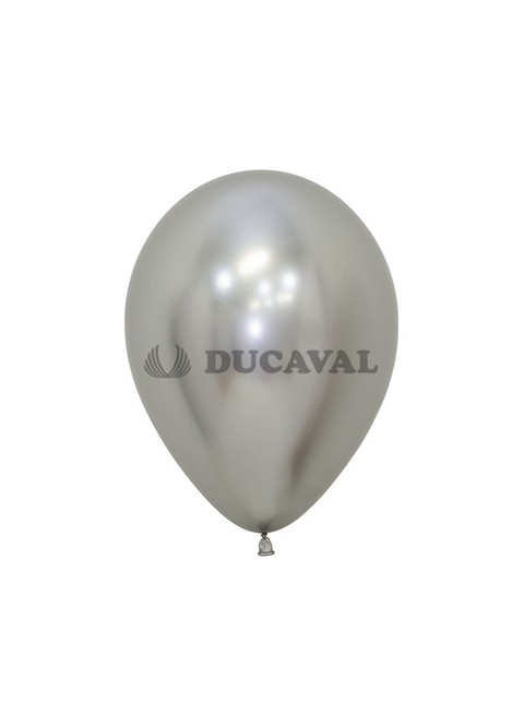 Globo látex plata reflex 12.50cm (50 unidades) - Disfraces Ducval envios 24/48 horas