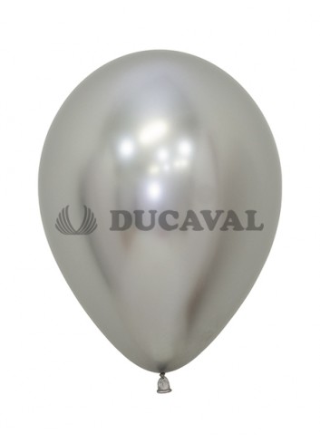 Globo látex plata reflex 12.50cm (50 unidades) - Disfraces Ducval envios 24/48 horas