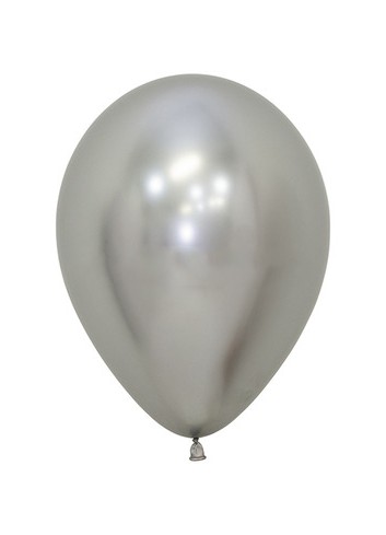 Globo látex plata reflex 12.50cm (50 unidades) - Disfraces Ducval envios 24/48 horas