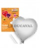 Globo corazón plata poliamida tubito 49x46cm