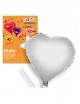 Globo corazón plata poliamida tubito 49x46cm