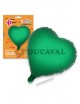 Globo corazón verde poliamida tubito 49x46cm