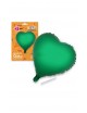 Globo corazón verde poliamida tubito 49x46cm