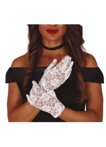 Guantes encaje cortos blancos | Ducaval | Envías 24/48 horas 